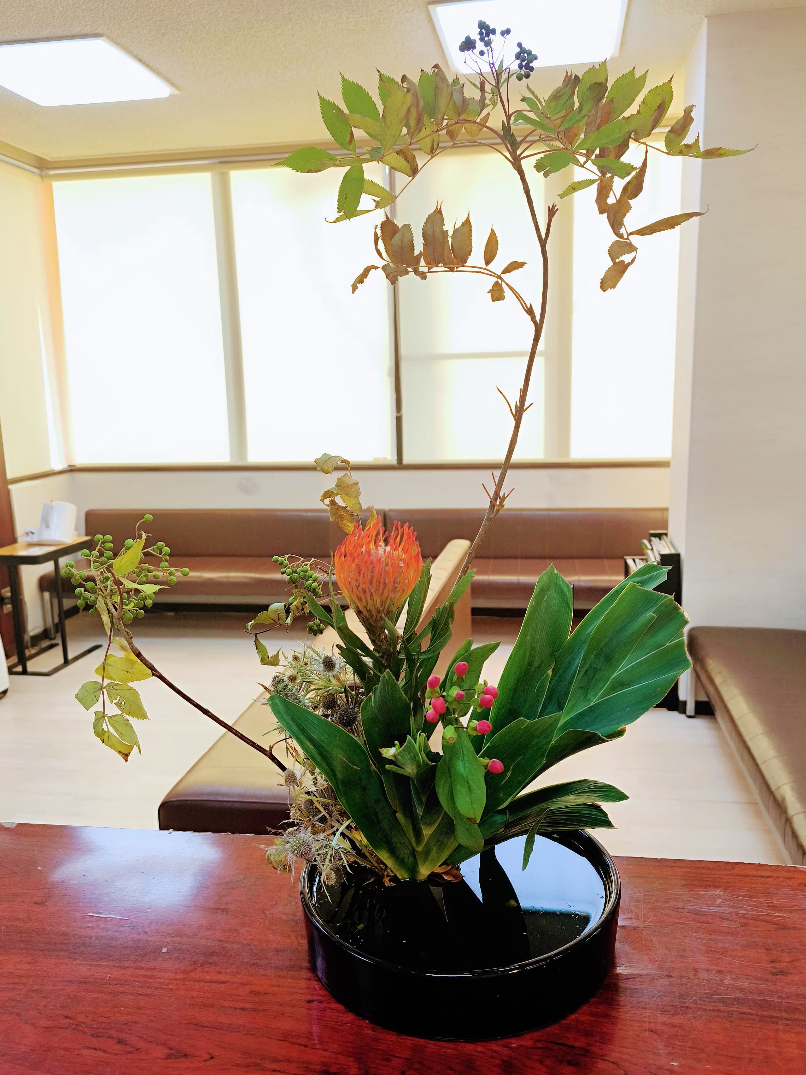 待合室　生け花
